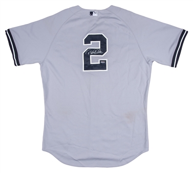 2011 Derek Jeter Game Used & Signed New York Yankees Road Jersey Photo-Matched to 6 Games from 8/2 to 8/9 for 9 Hits Including 5 Hit Game (MLB, PSA/DNA, Yankees-Steiner & Sports Investors) 